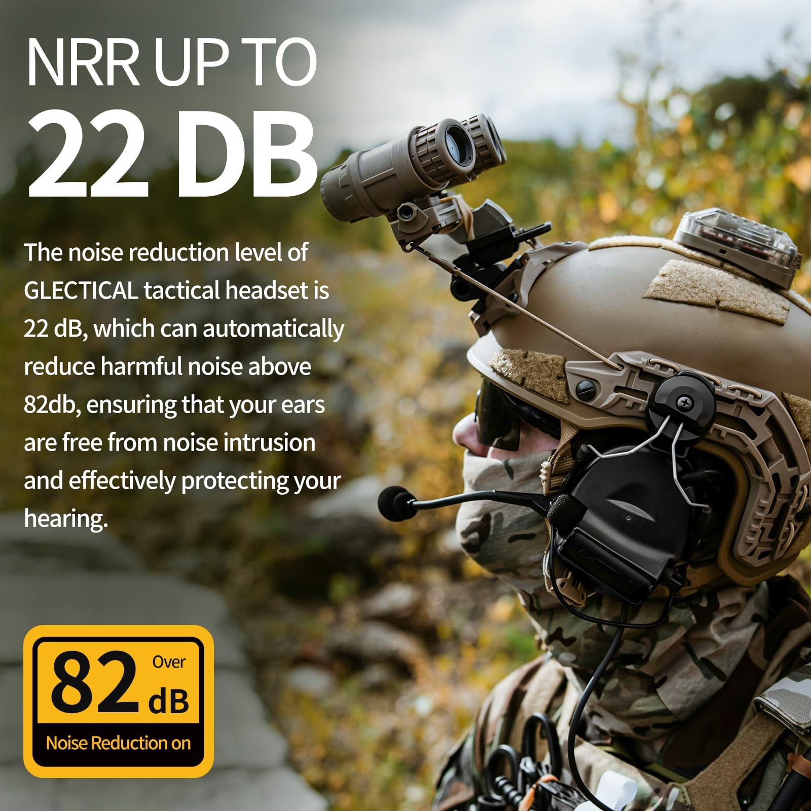 Comta 2 Tactical Headset with Arc Rail Adapter Multi-Angle WZ212-DE, Tan