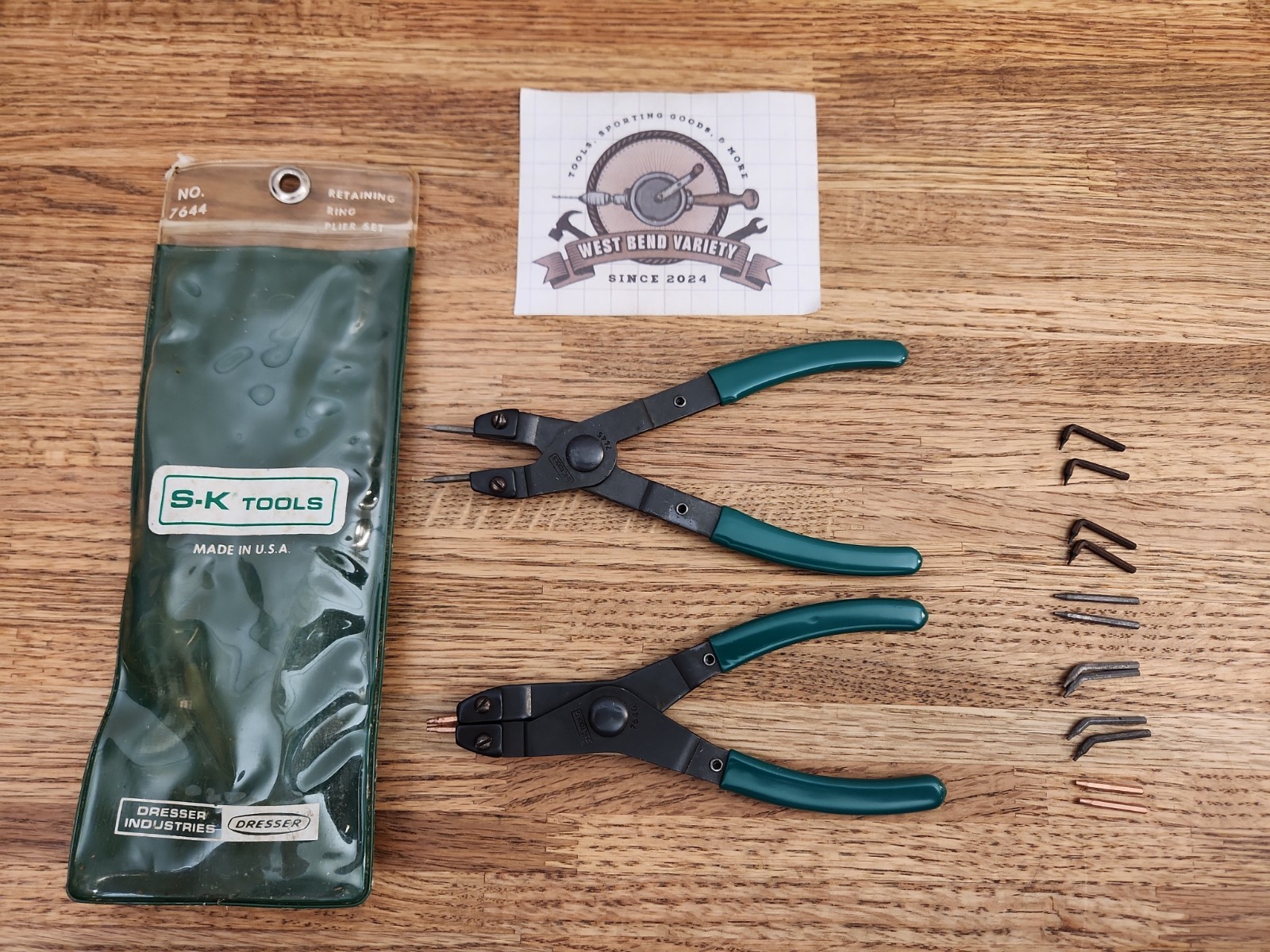 Rare SK Dresser Tools USA Nos 7644 2pc Retaining Snap Ring Plier Set 7646 7645
