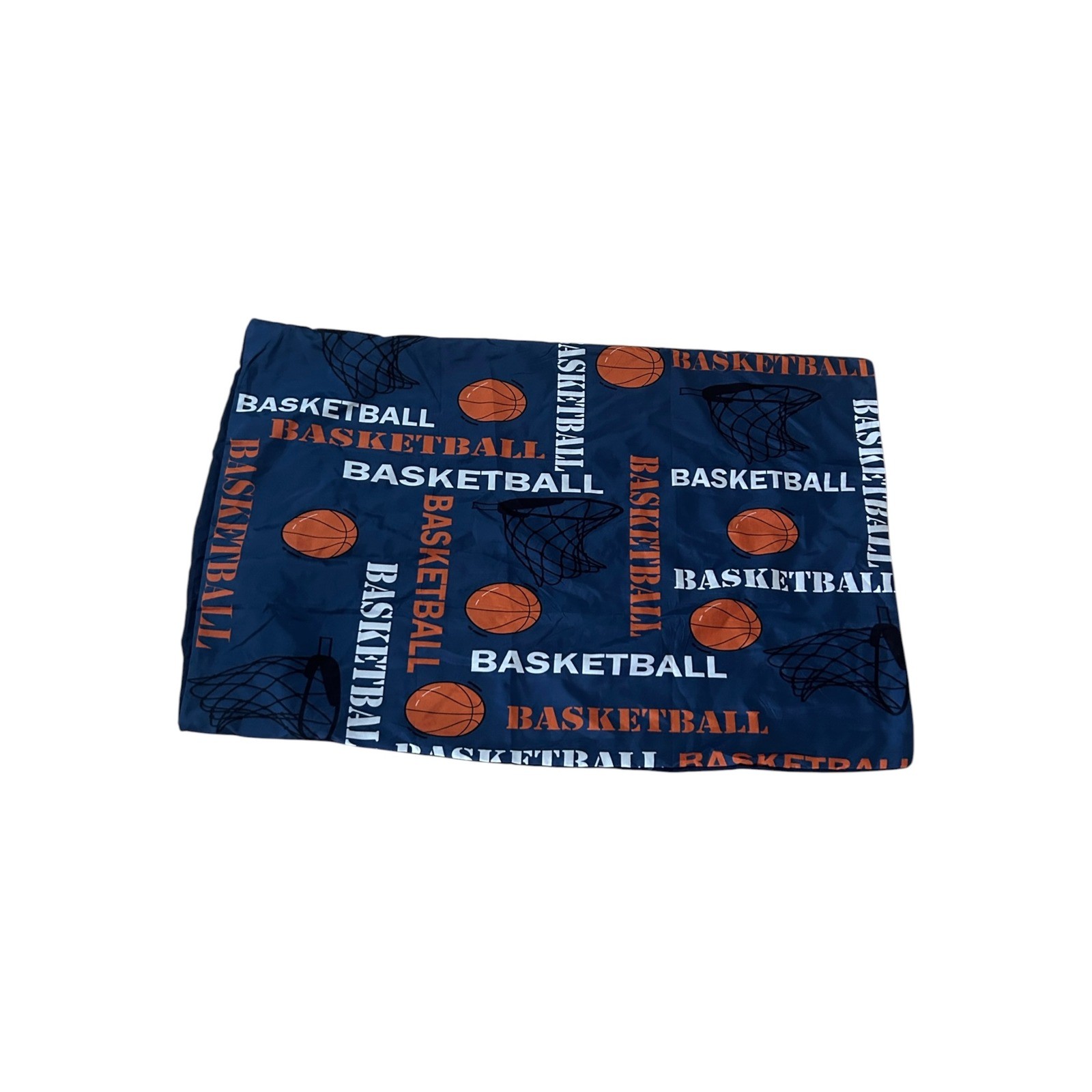 Navy Blue Basketball Print Pillowcase Sports Theme Bedding Standard Size