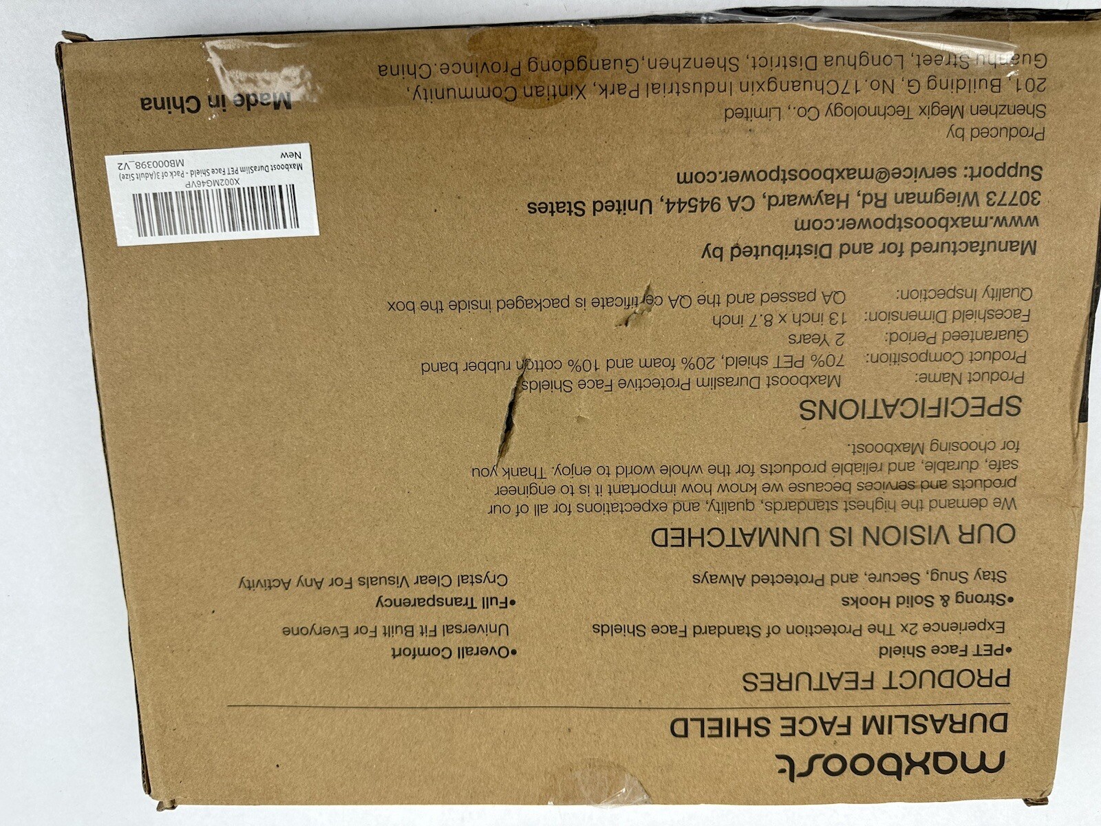 Maxboost Protective Face Shield - 3 Pack ( Size), DuraSlim Series Reusable Full