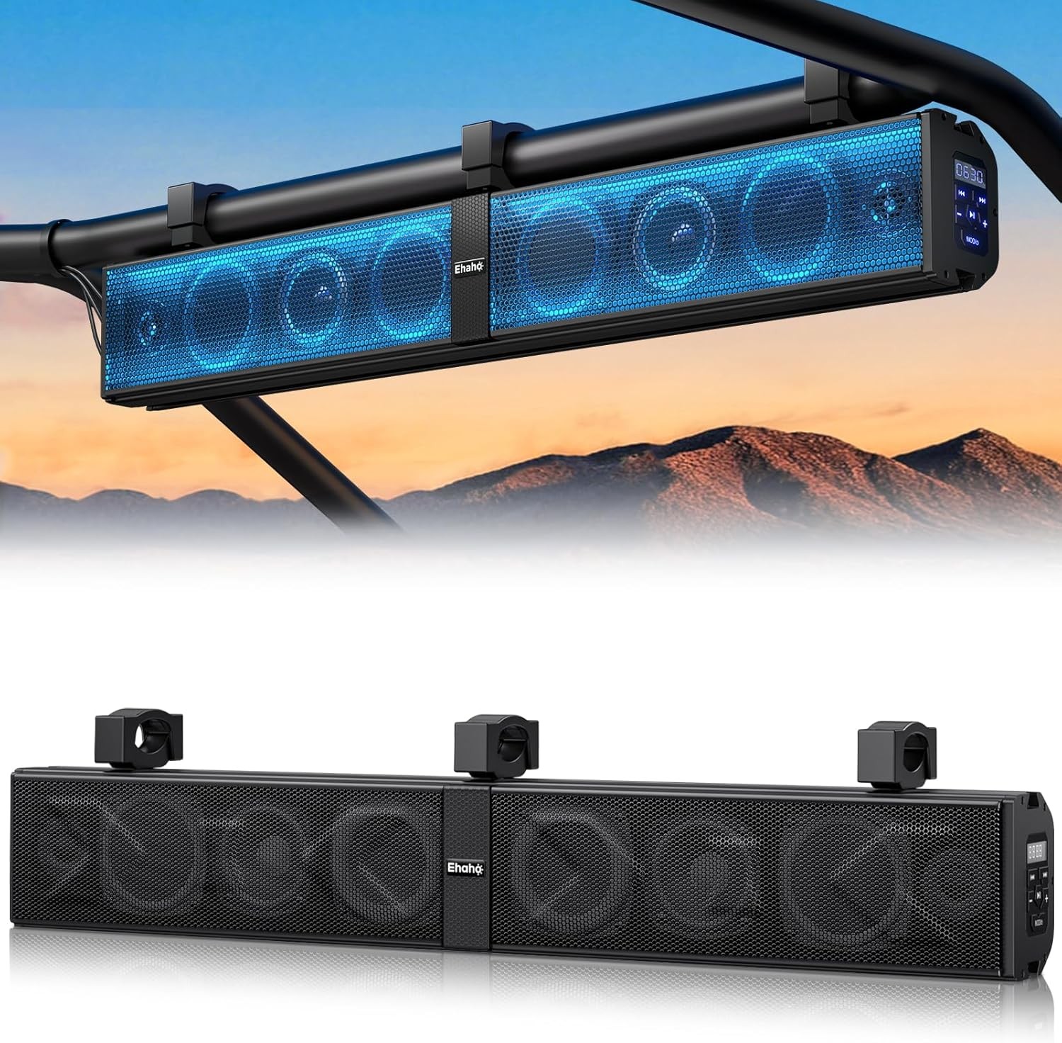 Ehaho 34 Inch UTV Sound Bar with Subwoofer 8 Speaker IP66