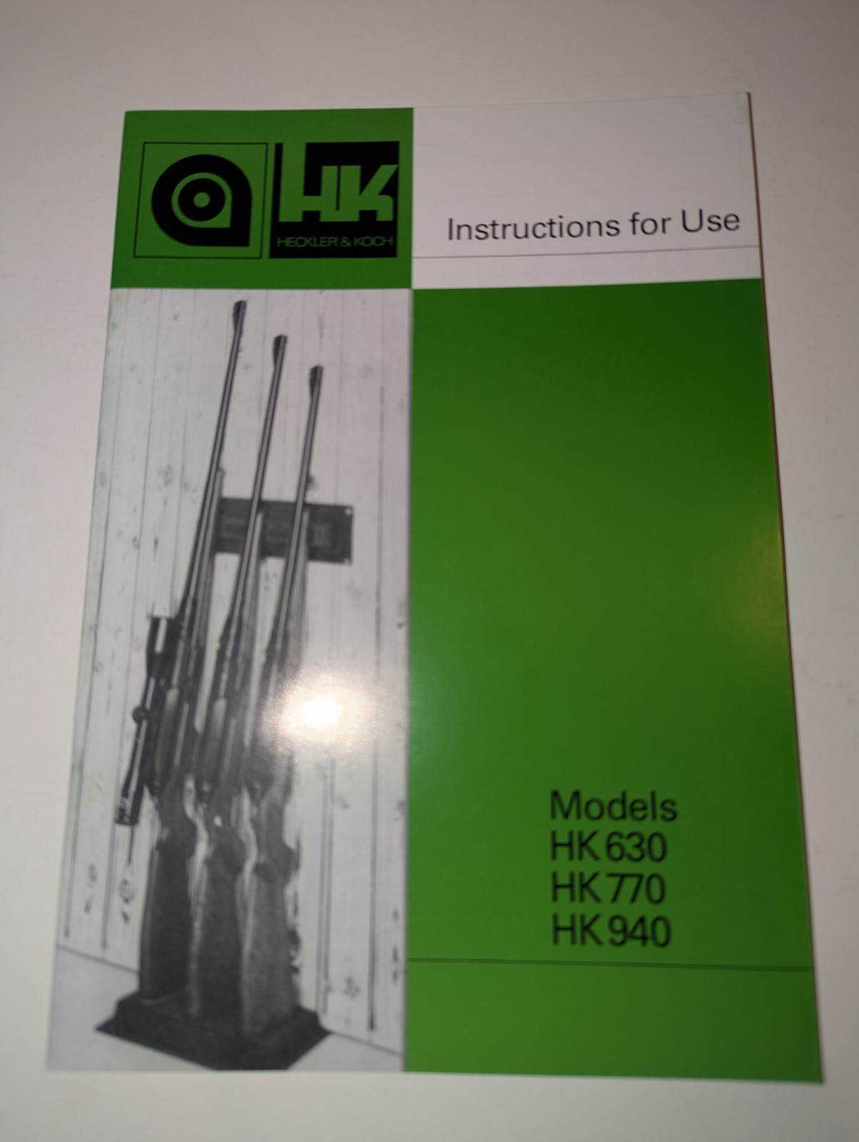 Heckler & Koch HK Instruction Manual Models HK-630 HK-770 HK-940   Reproduction?