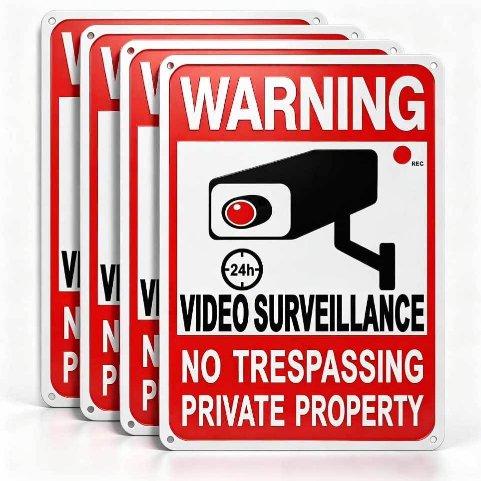 4 Pack Private Property No Trespassing Sign Rustproof Aluminum 10x7 Inch