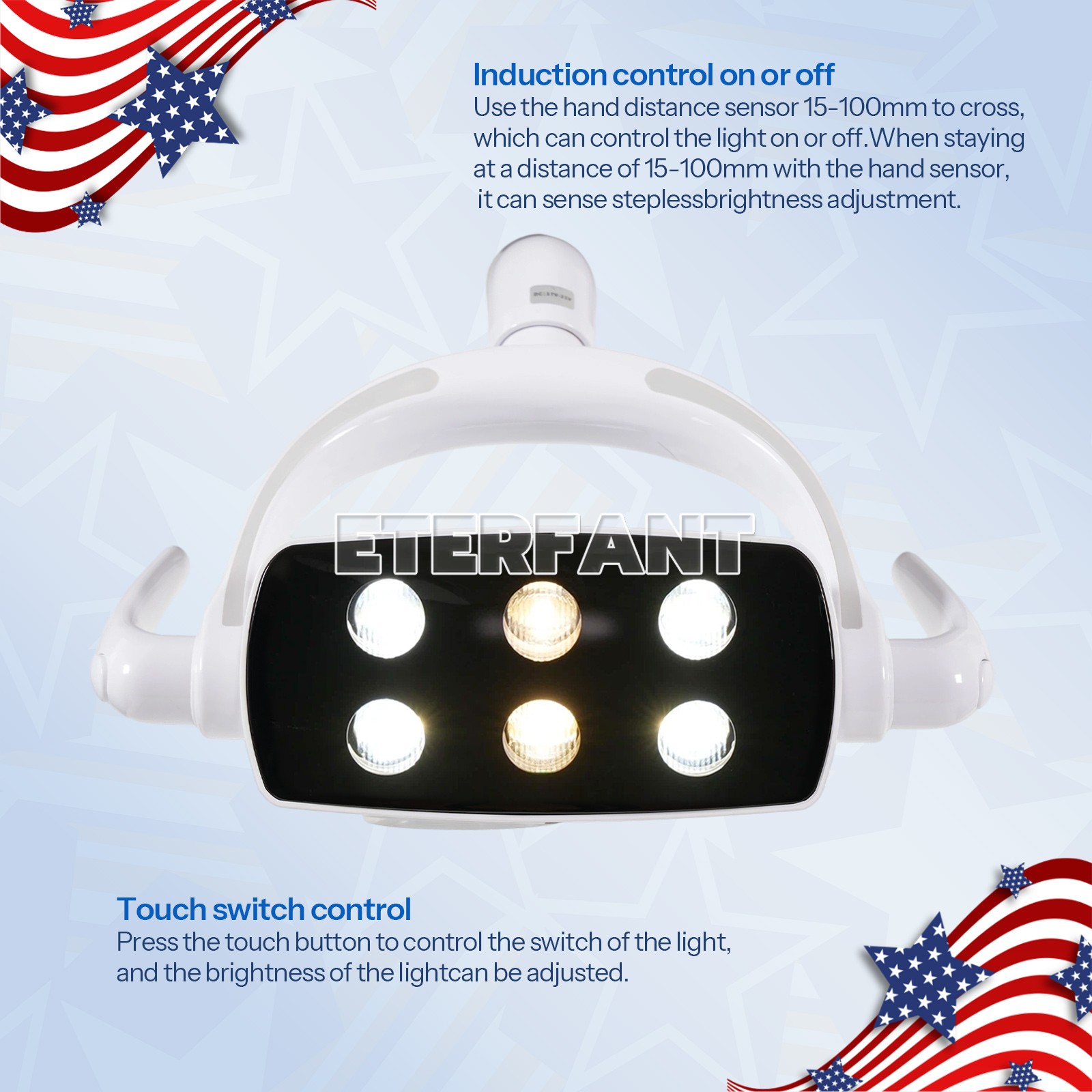 Dental 6 LED Lamp Oral Light Lamp For Unit Chair w/ Touch Switch 3Yellow+3White
