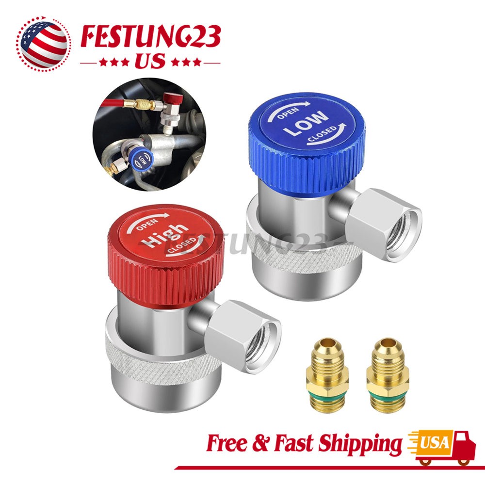 For Adjustable High Low Pressure R134A Connect Adapter With 2 Flare Fittings