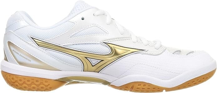 MIZUNO Badminton Shoes WAVE FANG PRO 71GA2100 White/Gold