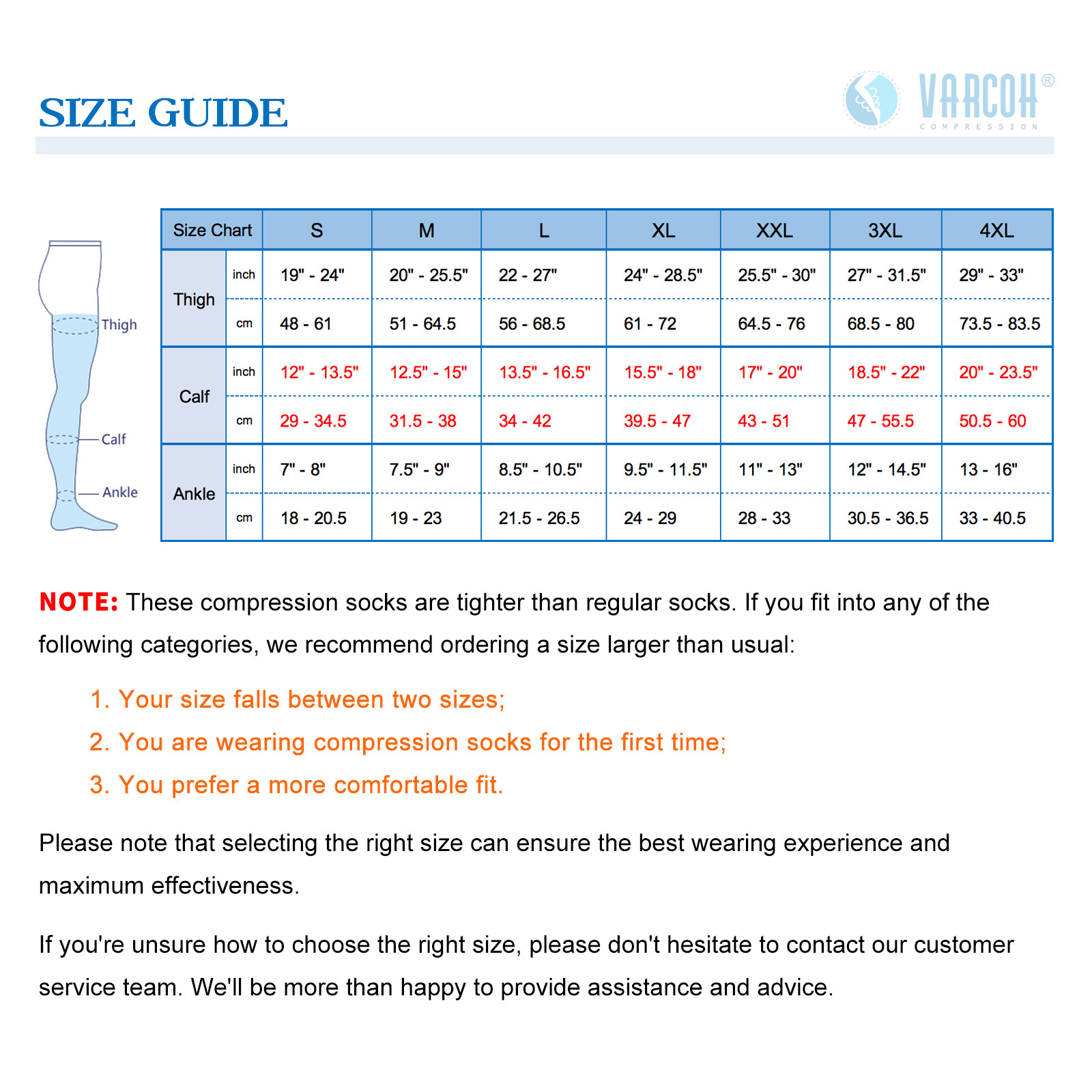 Thigh High Compression Stockings 23-32mmHg Varicose Veins Support Prevent Edema