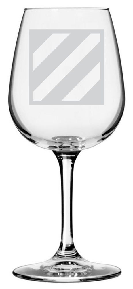United States Army 3rd Infantry Division Etched Stemmed 12.75oz Wine Glass