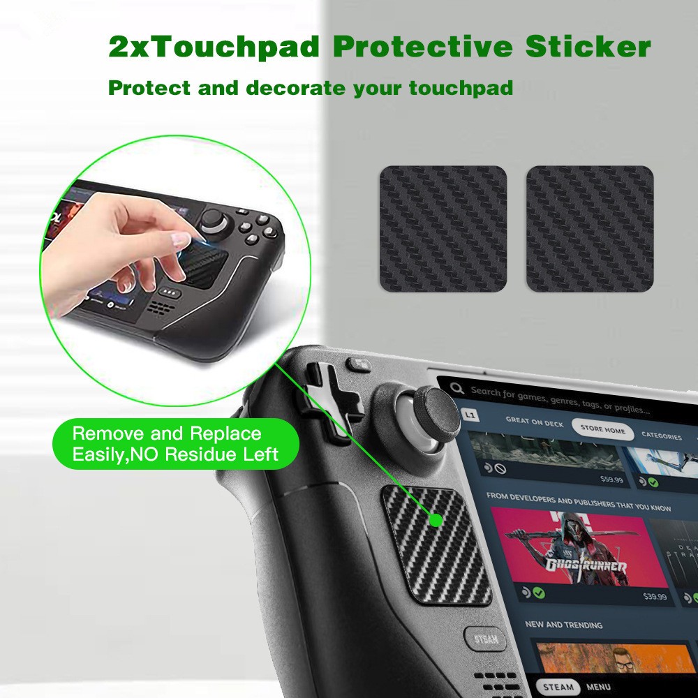Game Console Trackpad Back Button Silicone Stickers Protector Kut For Steam Deck