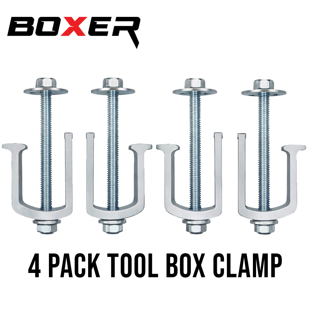 BXR Tool box Truck Clamp, Universal Easy Installation  Aluminum Body - 4 Pack
