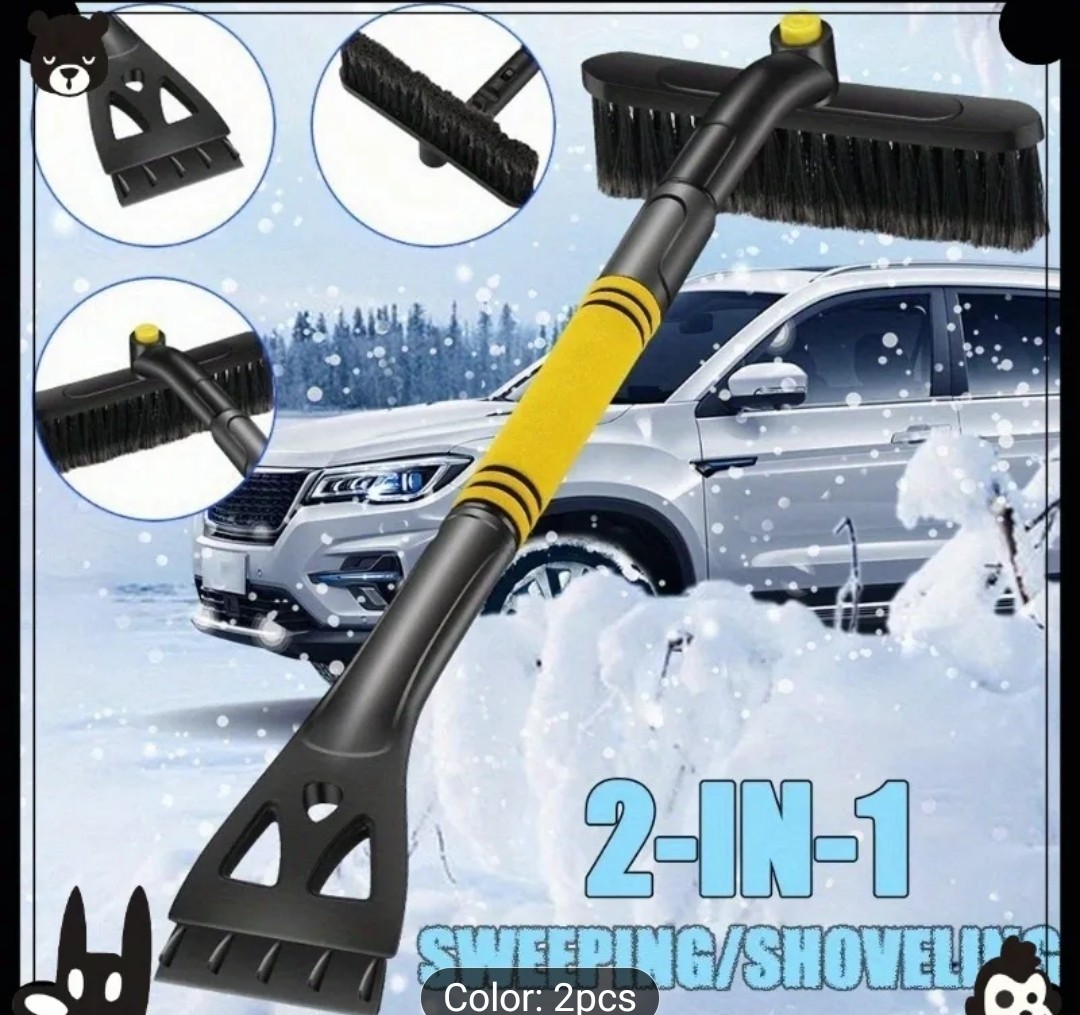 Retractable Car Snow Shovel with Brush Ice Scraper