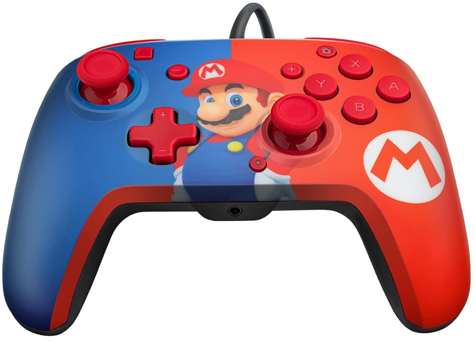 PDP Gaming Faceoff Deluxe+ Wired Switch Pro Controller - Red/Blue Mario Design