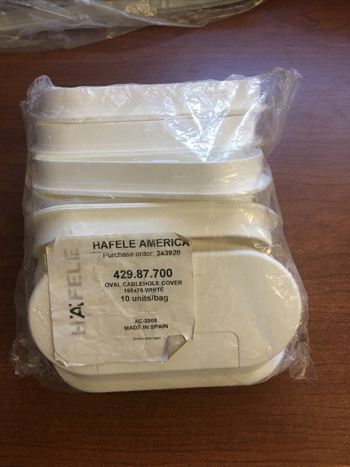 Lot Of 10 Hafele 429.87.700 Plastic Cable Grommet 165 x 76mm