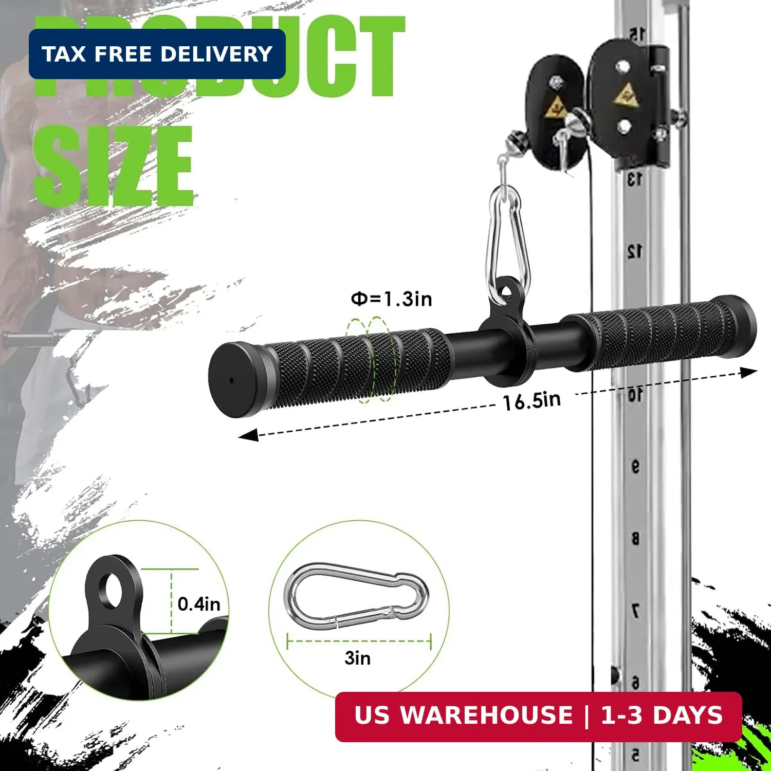 Tricep Pressdowns Straight Bar Cable Attachment ，360 Degree Rotating Bicep Pull