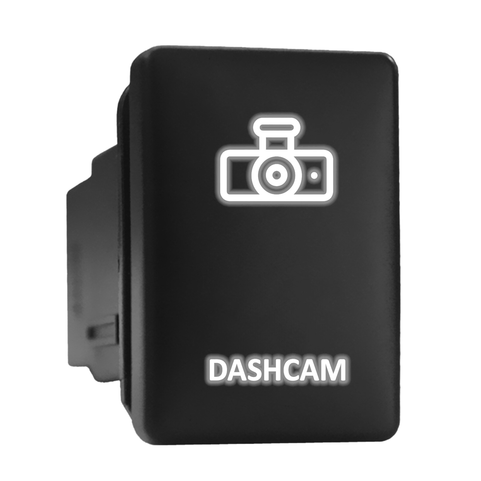 DASHCAM White LED Backlit Switch Short Push Button 1.28"x 0.87" (Fit: Toyota)