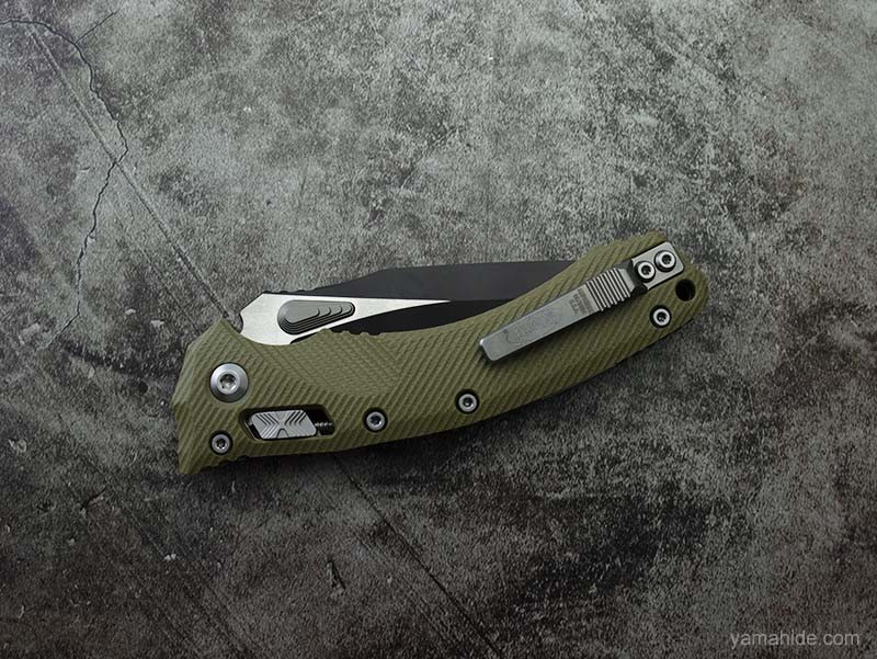Microtech Amphibian RAM-LOK M390 Folding Knife, Green G-10