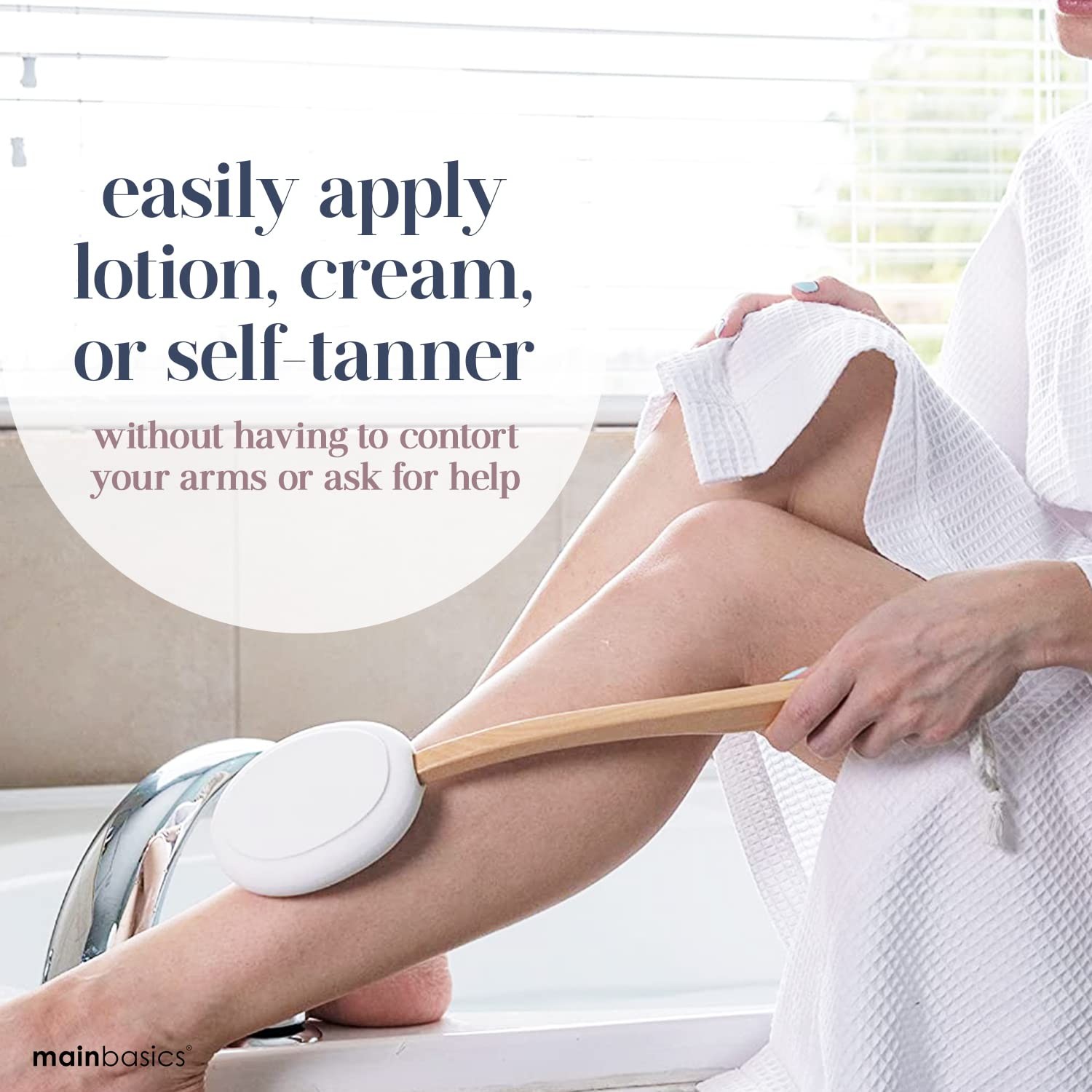 MainBasics Back Lotion Applicator - Long Handle, 1 Count (Pack of 1)