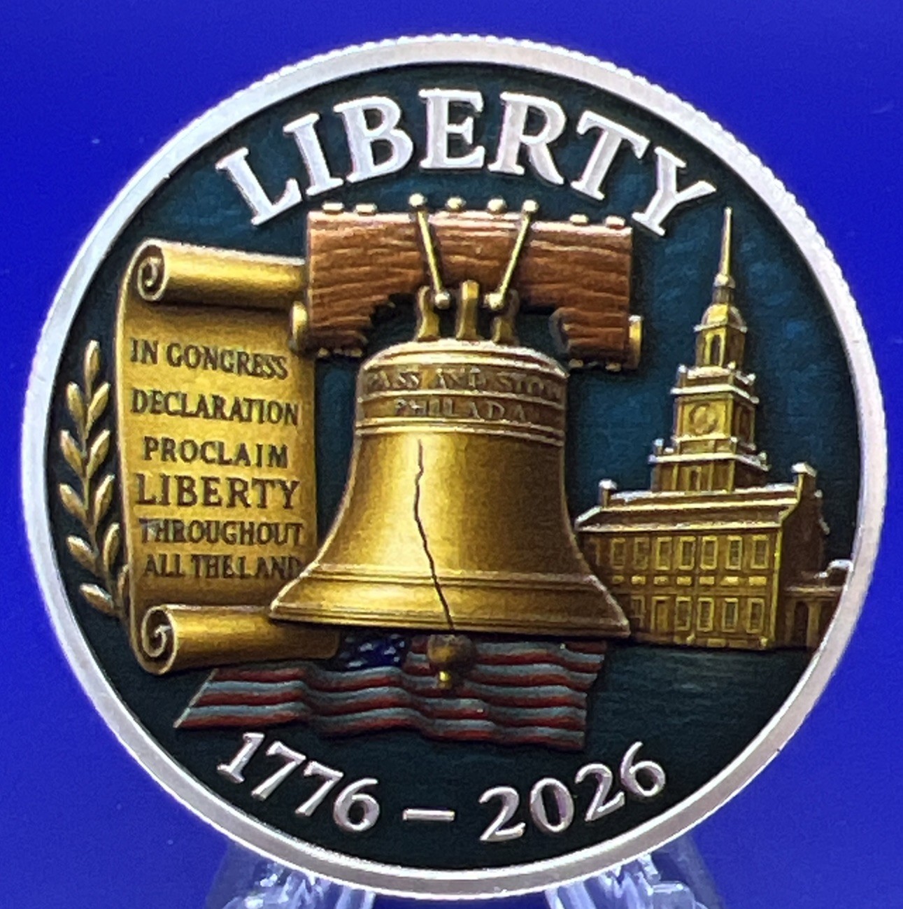 2026 250th ANNIVERSARY OF USA AMERICAN CHALLENGE COIN IN CAPSULE TO PROTECT IT