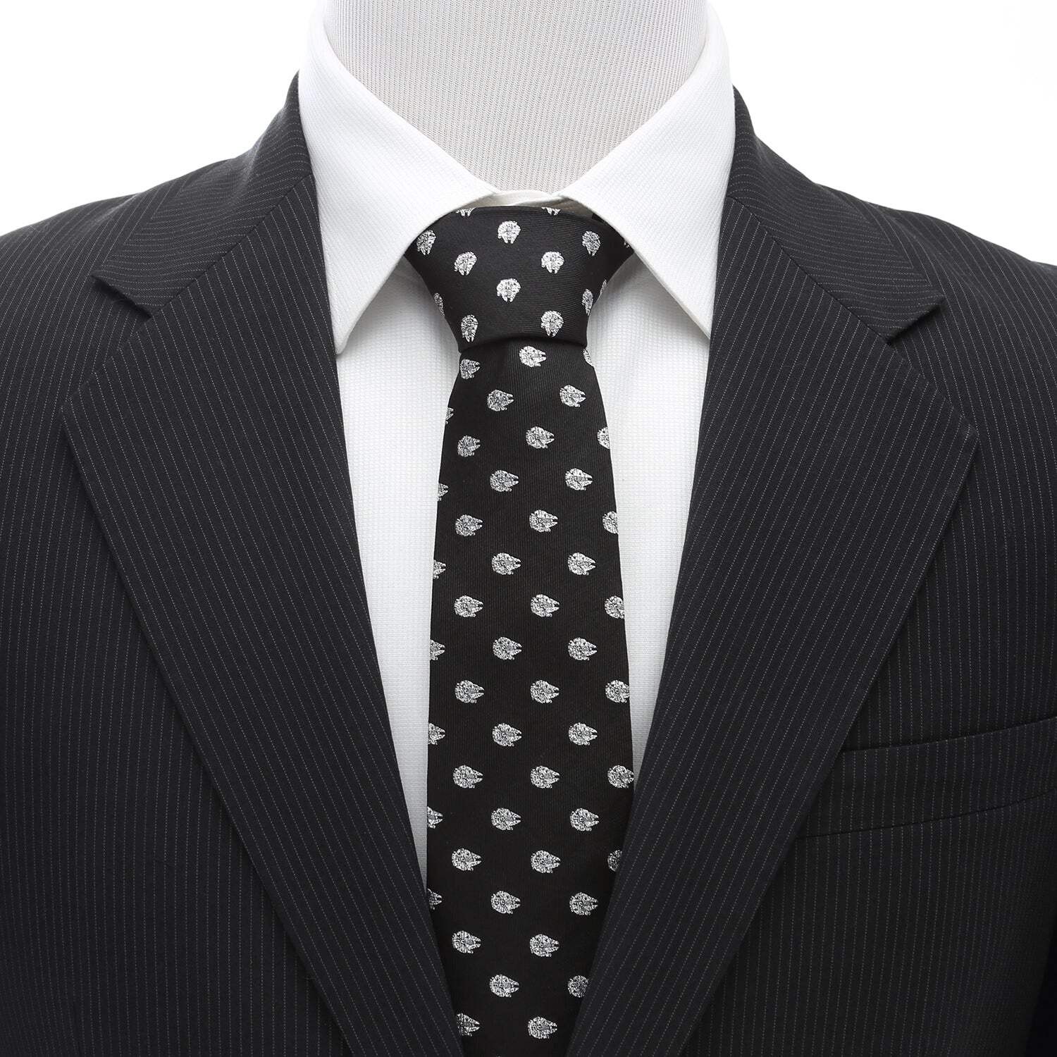 Star Wars Millennium Falcon Metallic Silver and Black Tie