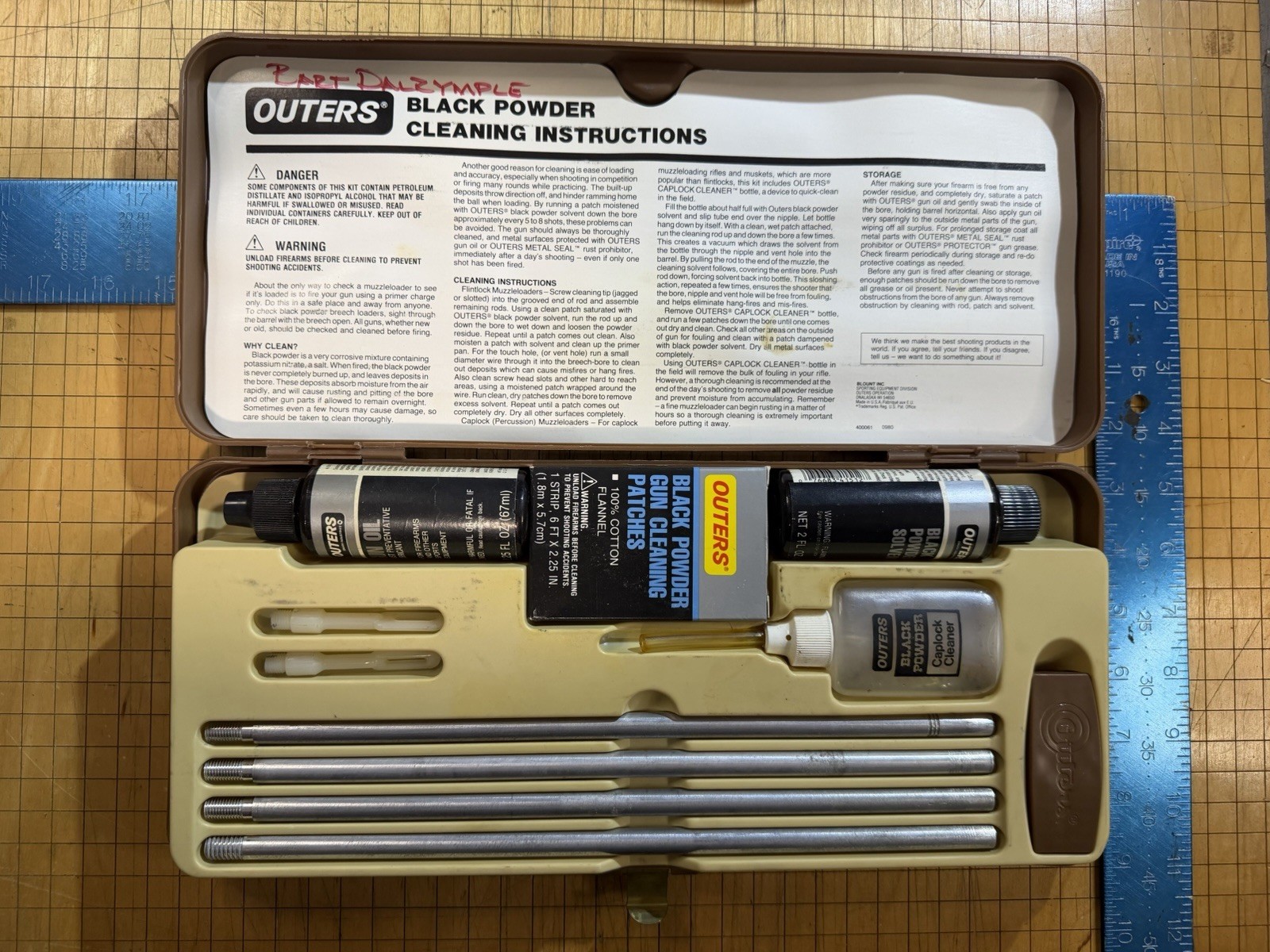1980 Outers Black Powder Gun Kit Case Rods & 1992 Uncle Mikes Swivels T/C Hawken