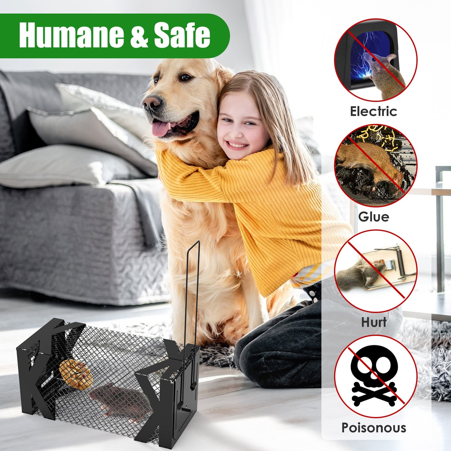 2Pcs Humane Rat Trap Chipmunk Rodent Mouse Squirrel Trap Small Live Animal