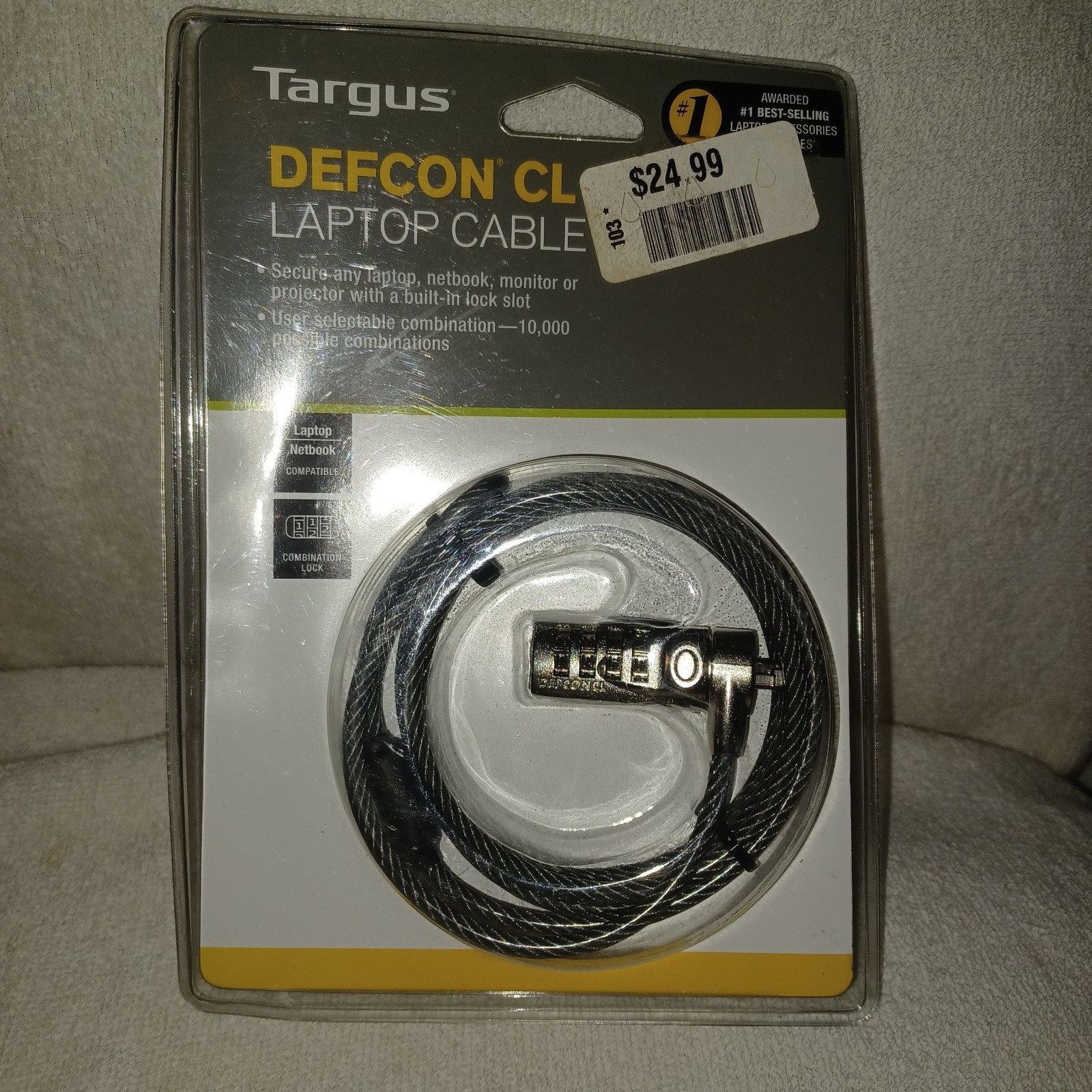 Targus Defcon CL Laptop Combination Cable Lock New Sealed (BX3)