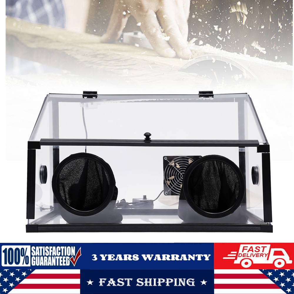 Fully Enclosed Electric Grinding Table Polisher Dust Box Acrylic Cover+LED Light