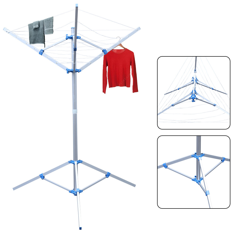 3-Arm Portable Folding Umbrella Style Laundry Dryer Clothes Drying Rack Outdoor