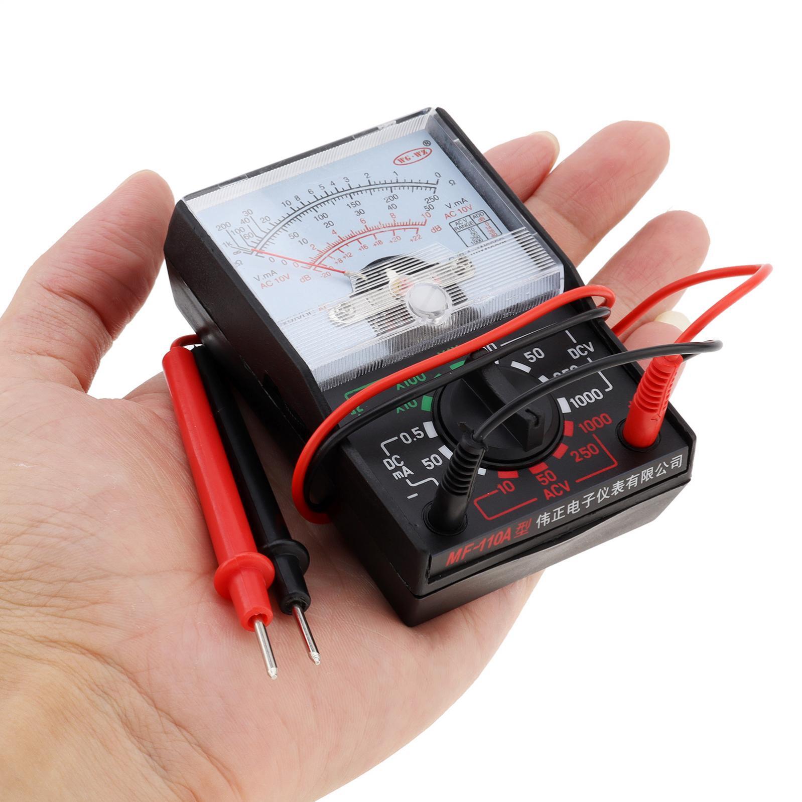Analog Multimeter, AC/DC Volt Voltmeter Amp Tester Meter w/ Test Leads & Battery