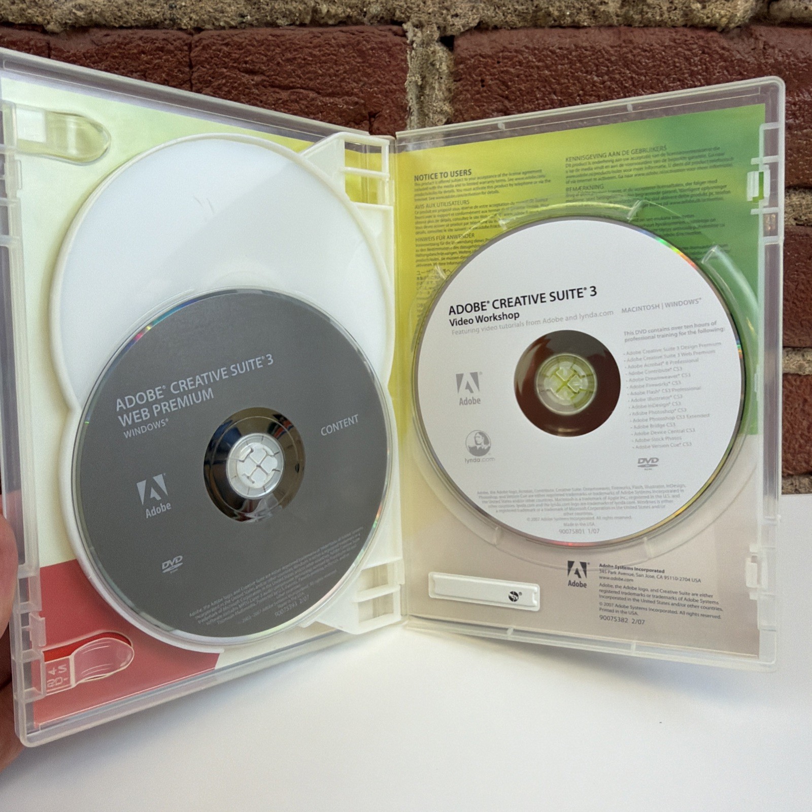 Adobe Creative Suite 3 Web Premium for Windows w/ Serial Number 3 Disc Set