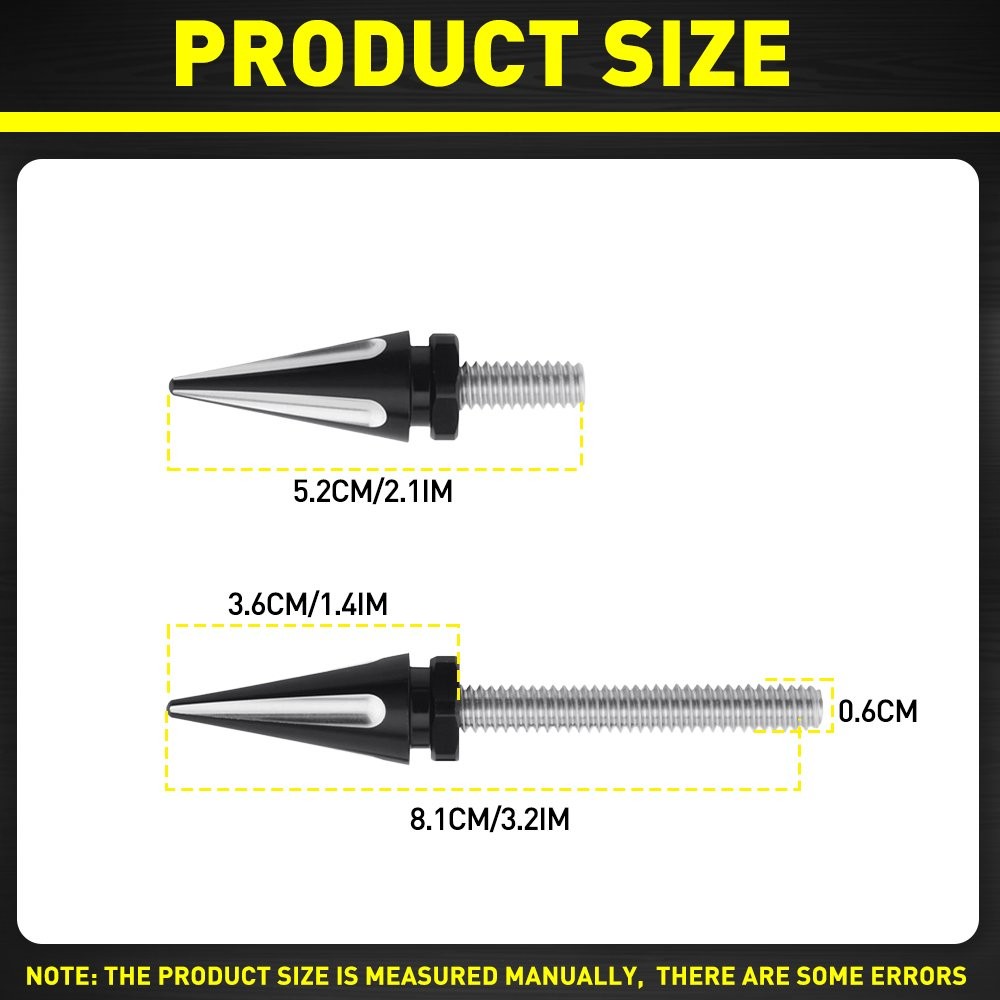 3PCS Fit Harley Electra Glide Spike Windshield Windscreen Screws Black+White
