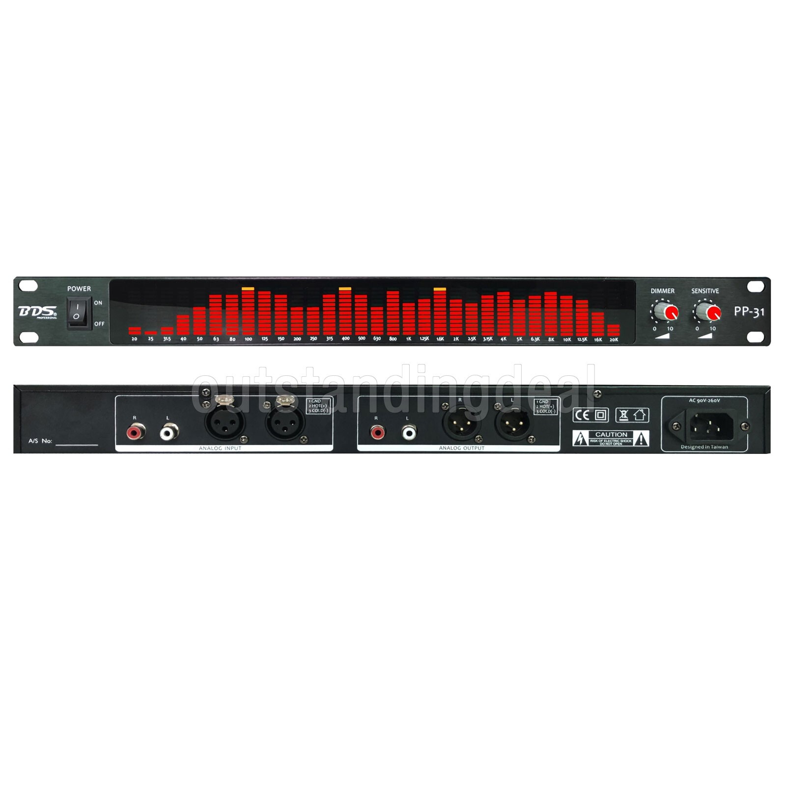 BDS PP-31 Red LED Digital Audio Spectrum Analyzer Display 1U Music Spectrum ot25