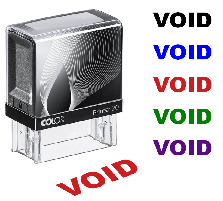 VOID Self-Inking Stamp – 9/16" x 1-1/2" Impression, Office Stock Rubber Stamp