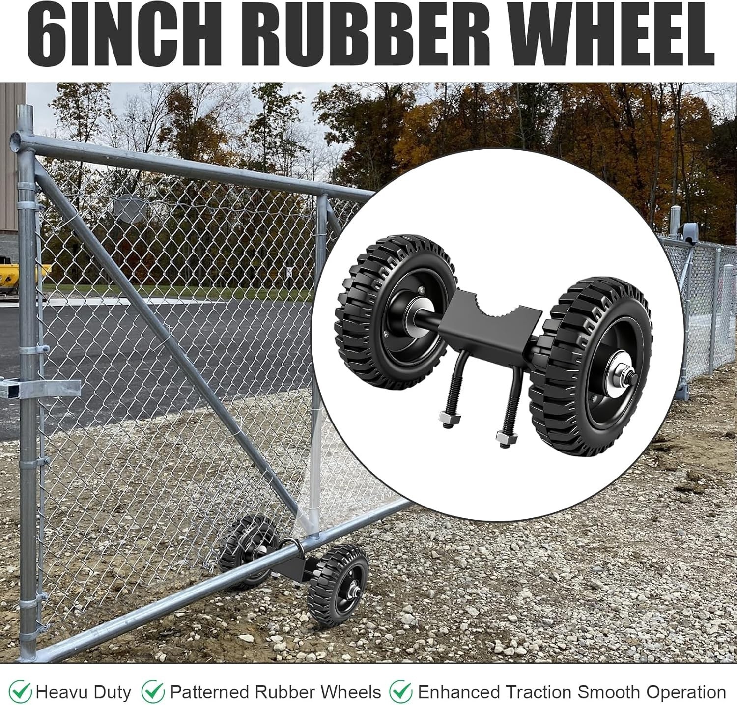 Wall Mounted Rolling Gate Hardware Kit for Chain Link Sliding Gate, Heavy Duty 6