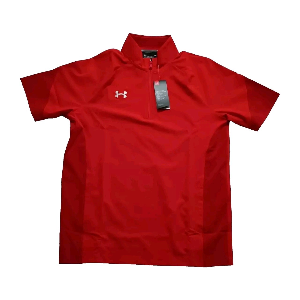New Under Armour ¼ Zip Coach's Pullover Medium Red Storm Tech Men's Squad