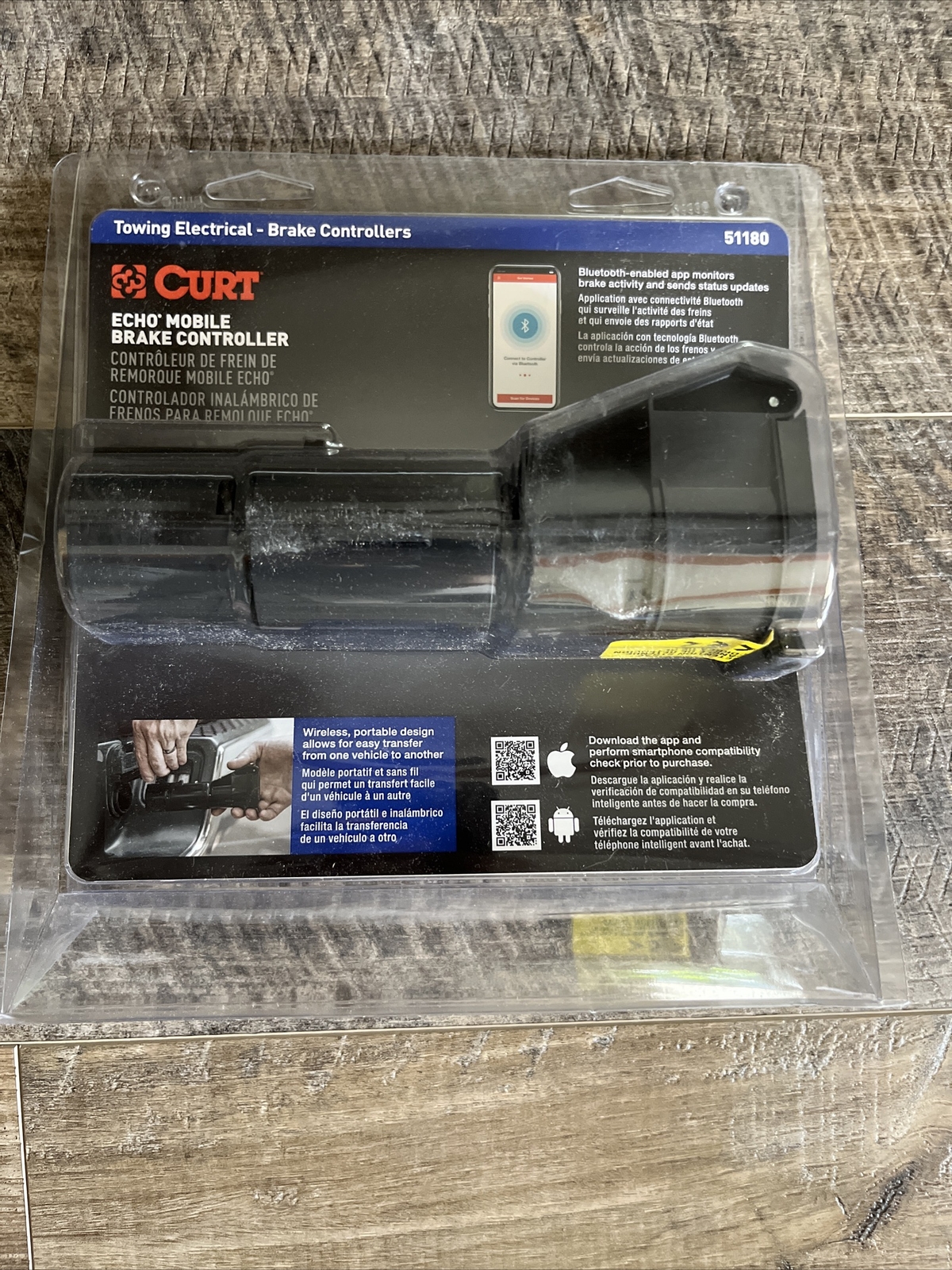 CURT 51180 Echo Mobile Electric Trailer Brake Controller with Bluetooth-Enabled