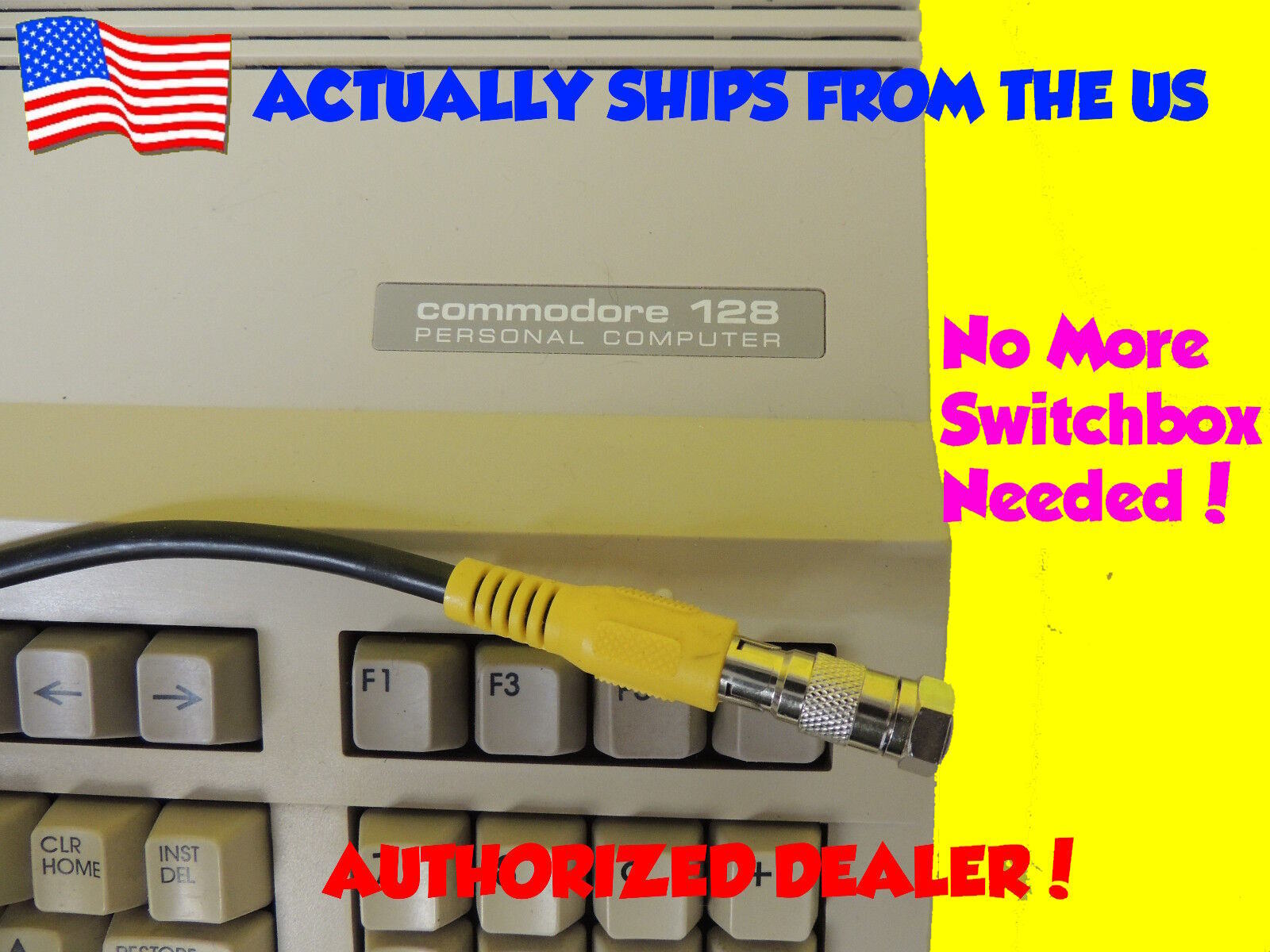RCA Video Cable and or RF TV Connector Adapter for Commodore 128 C128 C-128