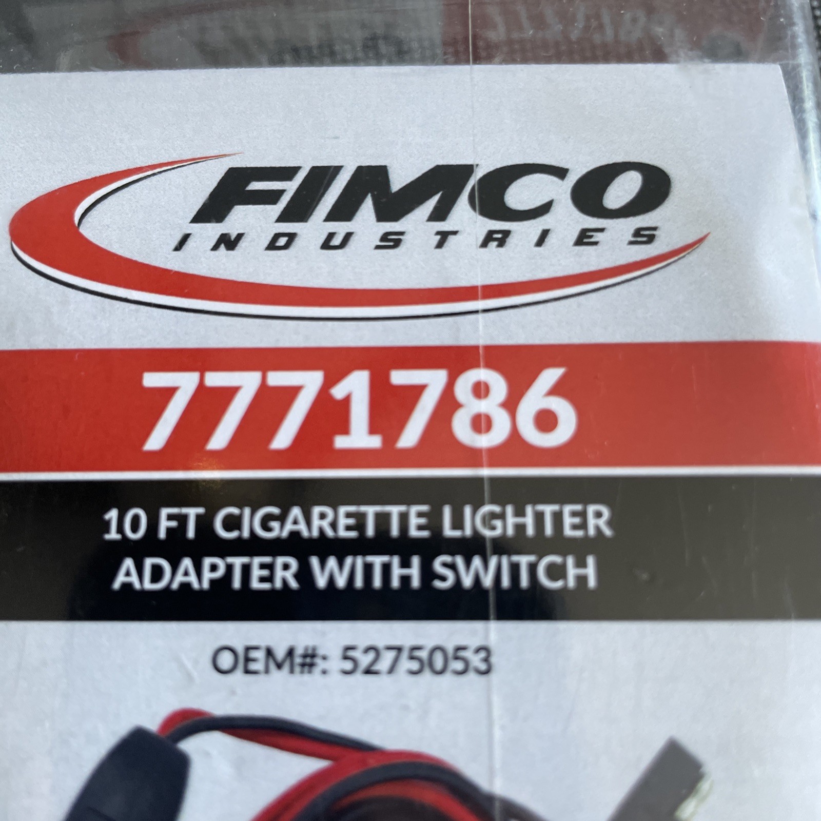 Fimco 7771786 Cigarette Lighter Wire Adapter with Switch