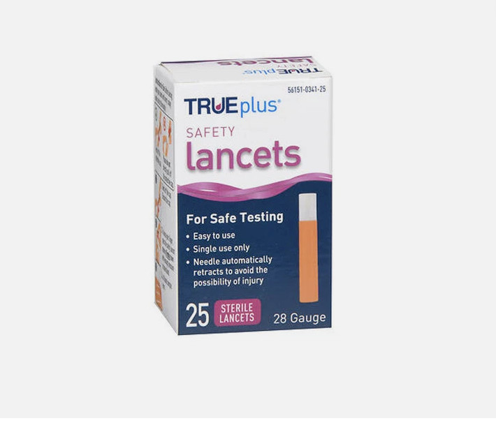 Safety Lancets 28 Gauge 25 Each By Trueplus exp 11/2025