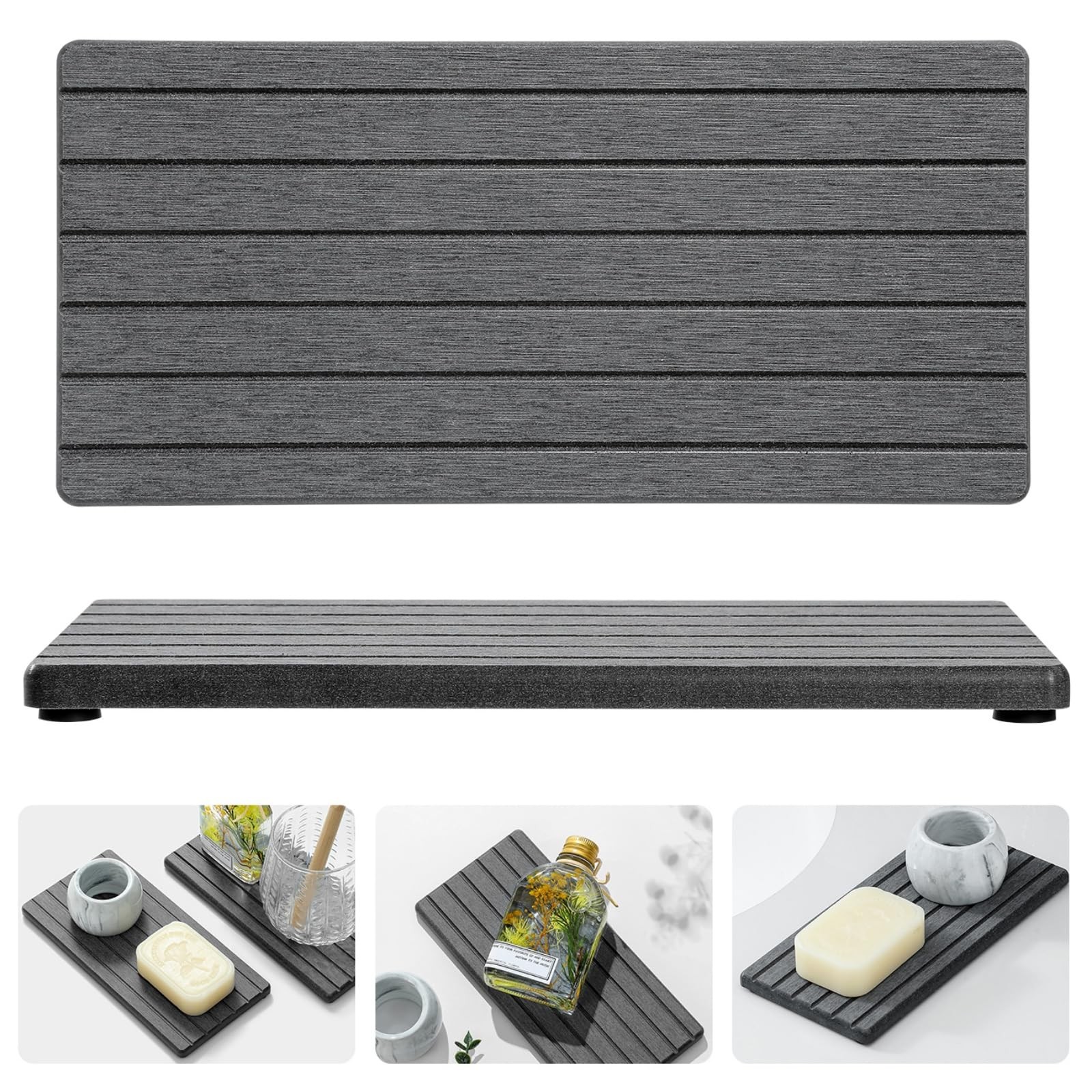 Razborci 2PCS Diatomite Water 8" x 3.8", 2pcs - 8"x 3.8" - Dark Gray