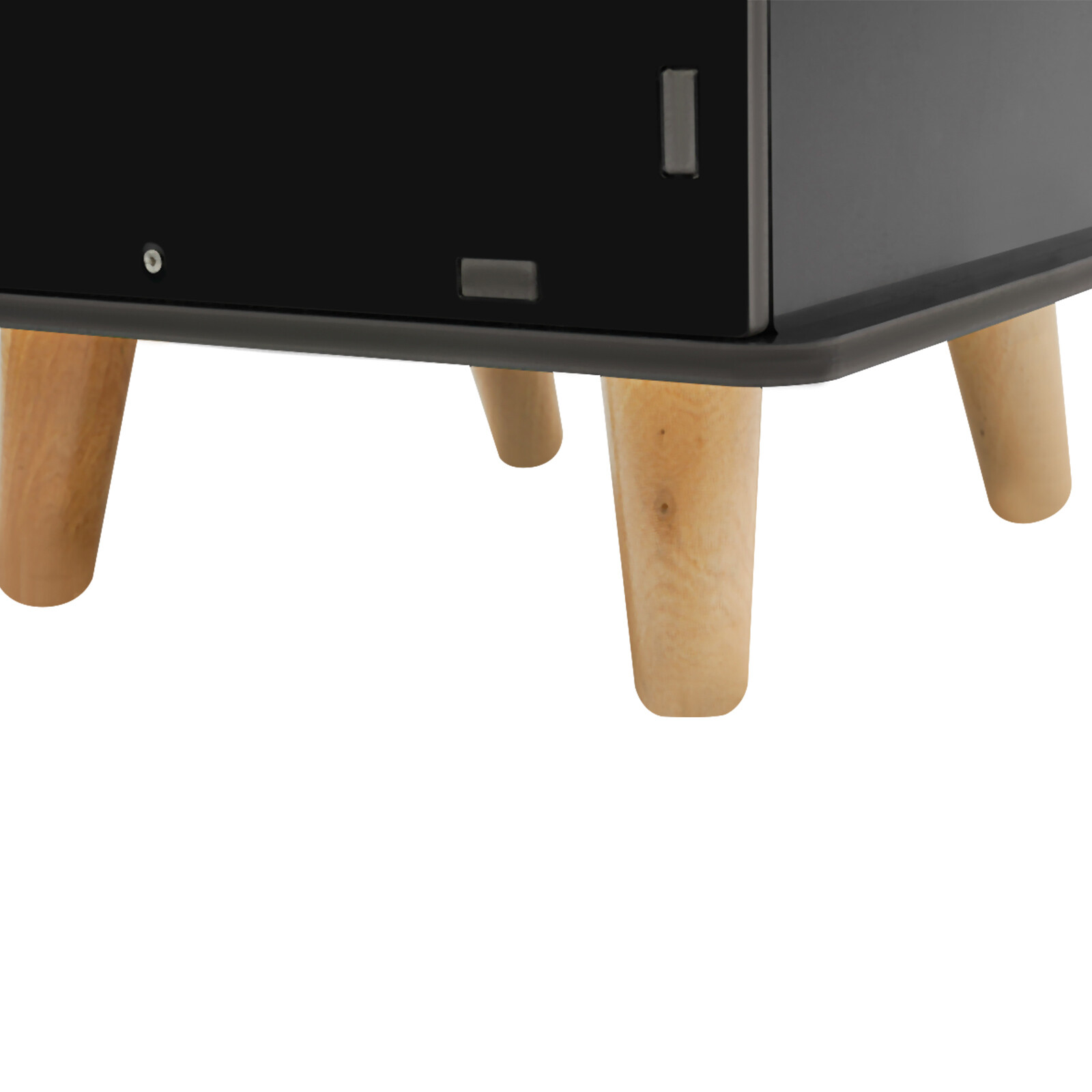 Modern Bedside Table with Drawer Corner High End Table Black Rotating Bookshelf