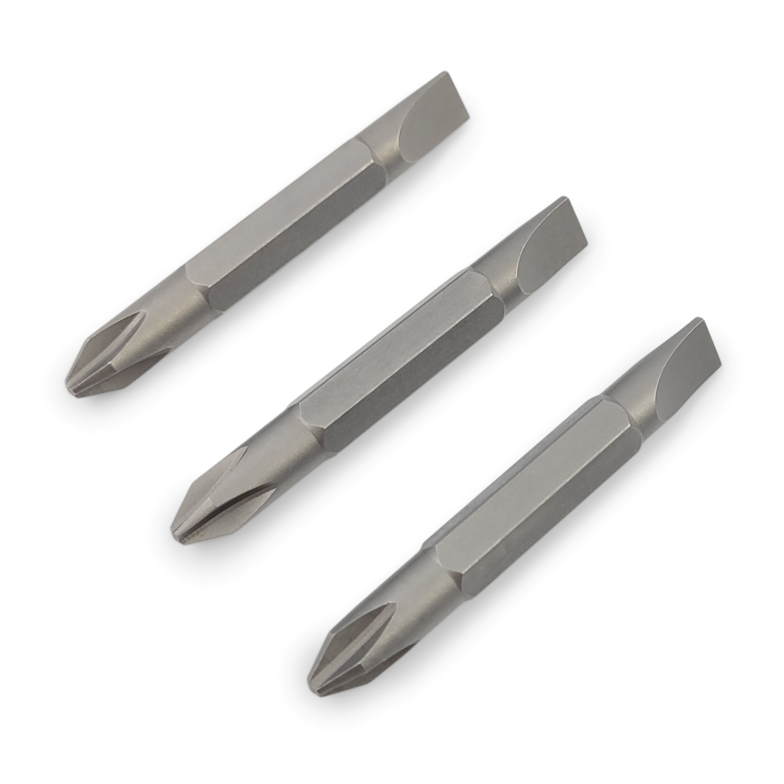 Impact Driver Bit Set for Drill - Double Ended Phillips and Slotted (3-Pack)