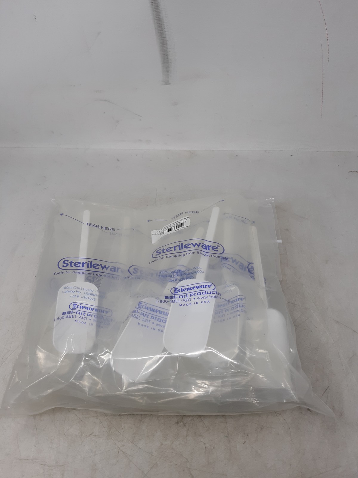 Bel-Art Sterileware 60ml White Sterile Sampling Scoops Lot of 10 – 36902-0000