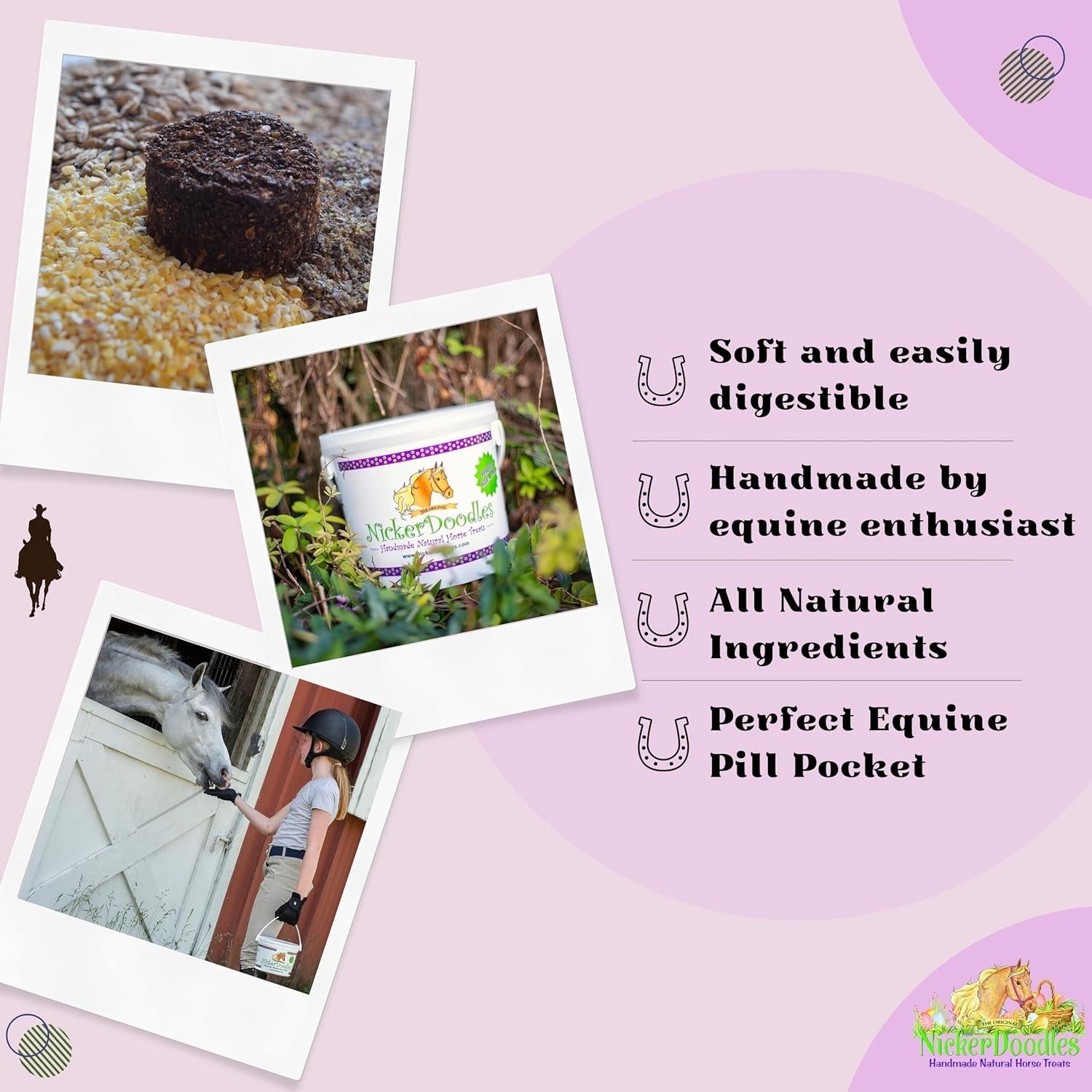 Horse Treats - 5 lb Pail - Effortlessly Give Medications with Our Soft Baked Tre