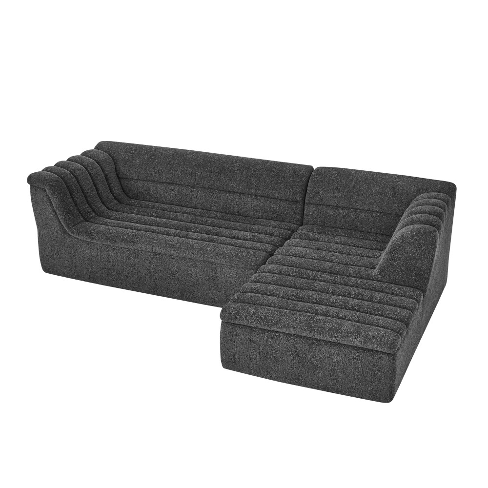 106" L-Shaped Sectional Sofa w/ Chaise, Chenille Upholstery, No Pillows