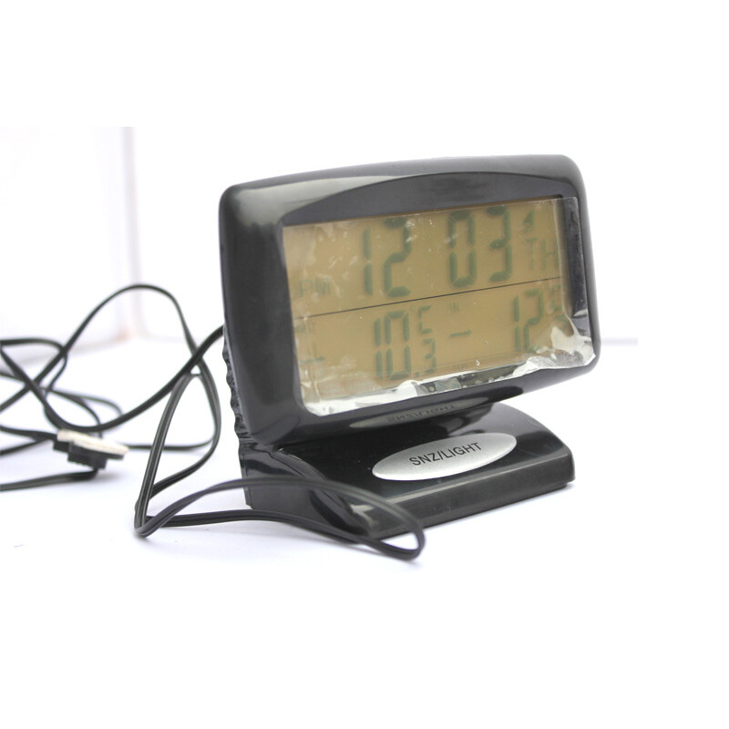 Auto LCD Digital Car Inside/Outside Thermometer Meter Clock LCD Display Black