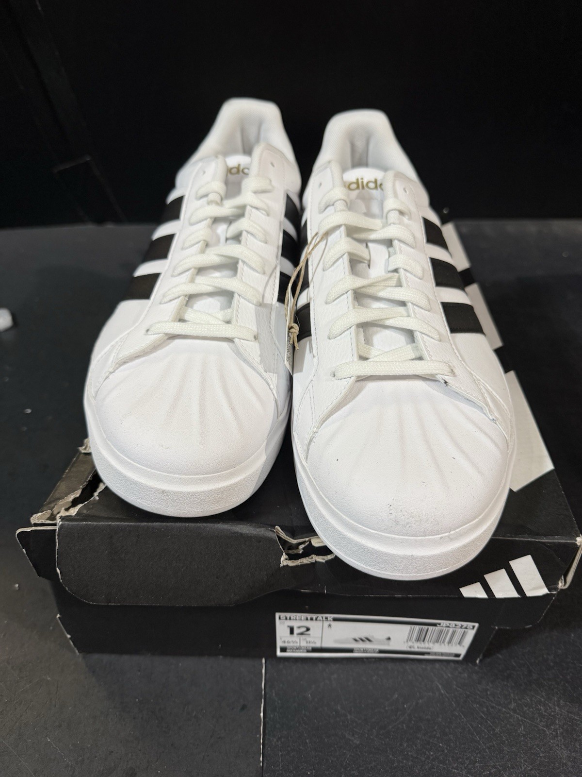 New Adidas Streettalk Men's White/ Black Sneakers JP8275 US. Size 12