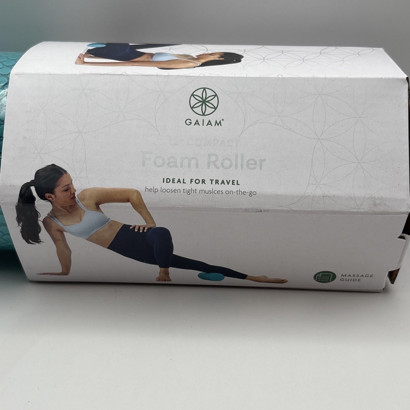 Gaiam Restore Foam Roller Compact 12" Foam - Textured Teal Blue