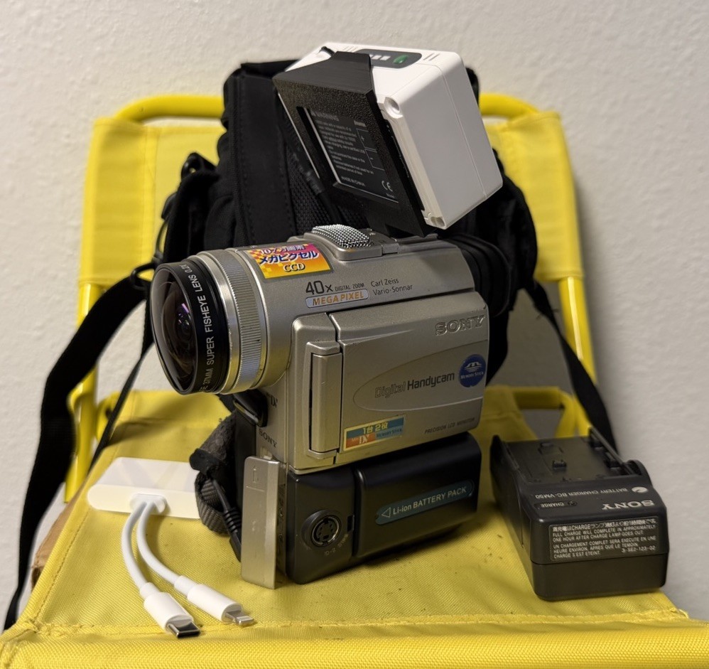 Sony Handycam DCR-PC100 Mini DV Tapeless Powerplay Fisheye Lens W/Nightshot ✅