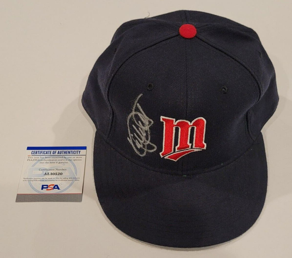 Rare KIRBY PUCKETT Signed New Era Authentic Hat-HALL OF FAME-MINNESOTA TWINS-PSA